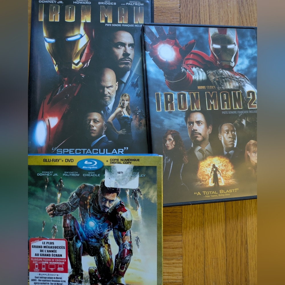 Marvel Iron Man DVD and Blu-ray Set - Red, Black, Blue